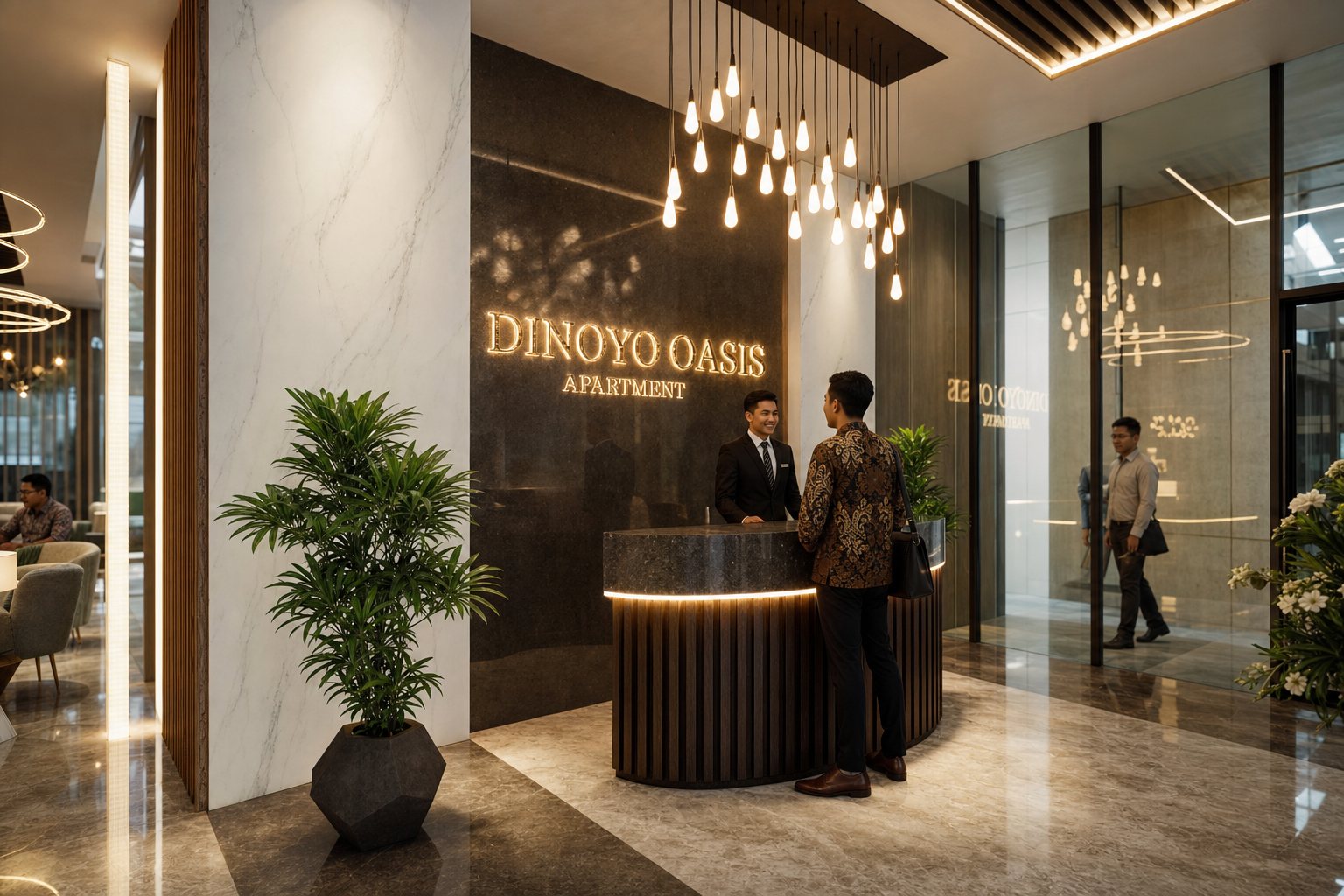 Lobi dan resepsionis Dinoyo Oasis