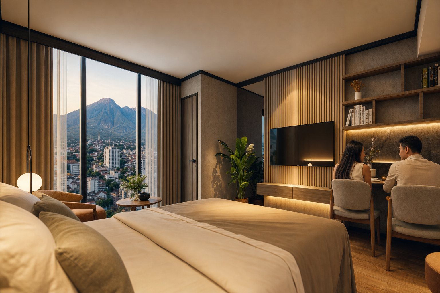 Studio dengan panorama Kota Malang