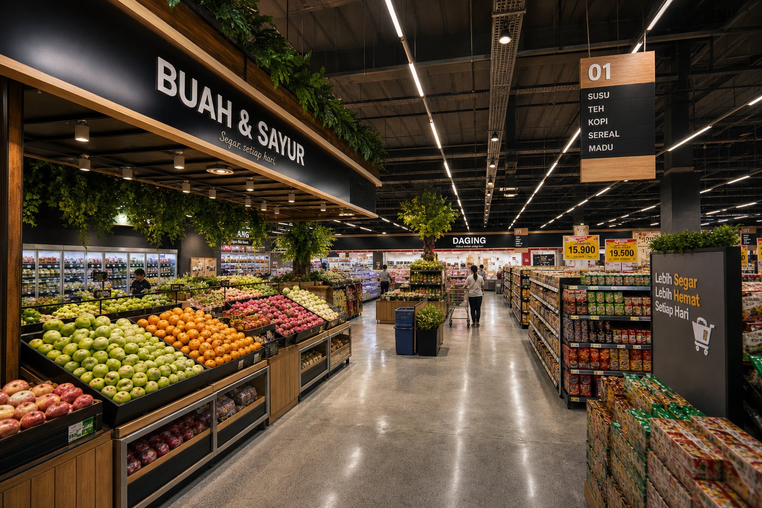 Supermarket di dalam kawasan